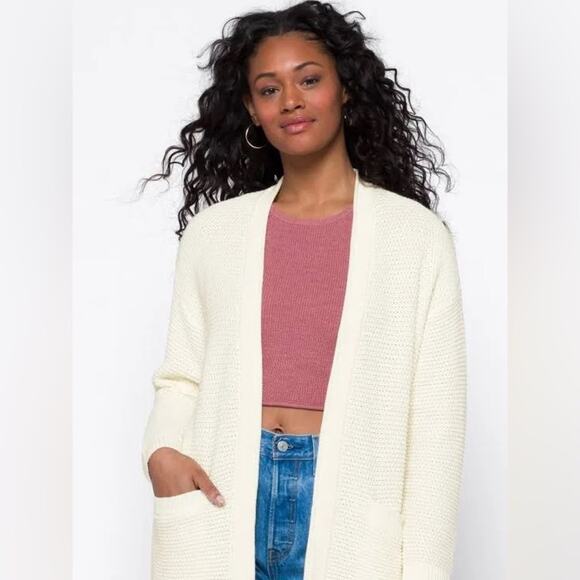 Marine Layer Catalina Cardigan Cotton Open Knit Open Front Sweater - Picture 1 of 11